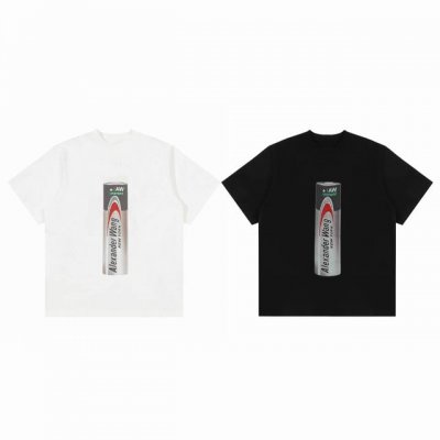 alexander Wang 亚历山大王 Aw 25Ss电池印花水钻贴边情侣圆领短袖T恤-顶级原单版本 Color：白色 黑色 Size：S M L Numbe