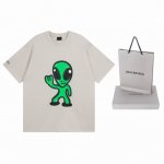 实拍图 顶级版本.官网品质 Balenci*Ga 25新款 正面以Hithg There+Dripley艺术作品直喷印花，前面印外星人，后面印笑脸，右袖刺绣字母