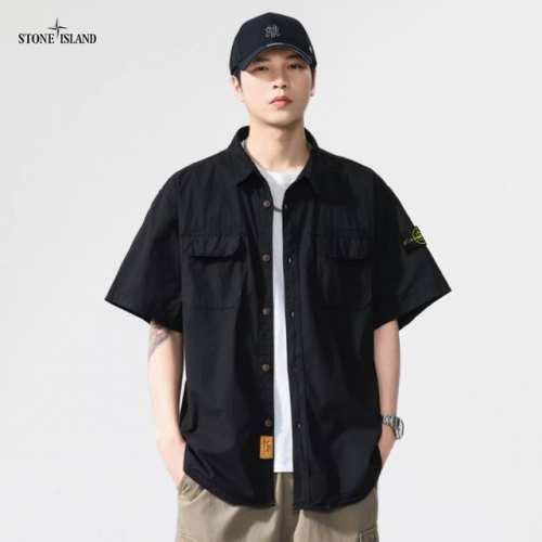 上新 ！！ ！！！ Stone Island石头岛 专柜高品质迷彩工装短袖衬衫外套 高街潮货 高品质外单健康面料 性价比超高 电脑裁剪 流水线专机合成衣 品质保
