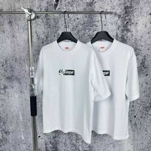 1089 挂拍 Supreme Ss25 Week7 迈阿密开业限定 Miami Box Logo Tee 迷彩Logo印花百搭短袖T恤 男女同款 白色 面料：