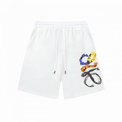 Loewe 罗意威 2025新款 轻奢主义 手绘涂鸦Logo 男女日常通勤穿搭必备 休闲短裤 定制毛圈面料 松紧+抽绳可调节裤腰 腰标吊牌洗水唛三标齐全 颜色：