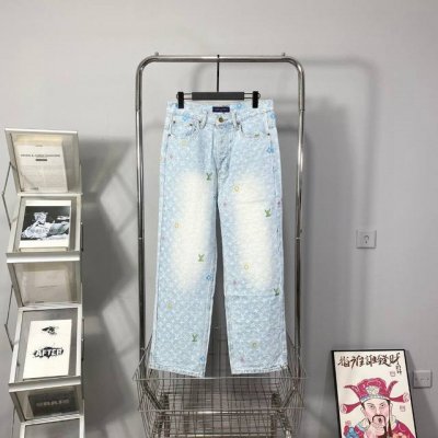 供 顶级版本 原单复刻 Louis Vuitton X Tyler 24Ss Lv小花字母刺绣糖果翻领单排扣牛仔裤 Jj林俊杰｜龚俊｜宋茜｜黄晓明 贾斯汀 比伯