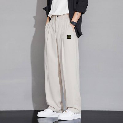 Stone Island 石头岛夏季新款纯色休闲裤 凉感冰丝裤 百搭拖地裤 男女同款 潮流冰爽 舒适百搭 冰冰凉凉 立体裁剪 手感细腻丝滑 百搭不挑人 颜色 黑
