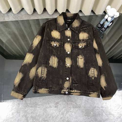 190 balenciaga/巴黎世家水洗复古破洞王牛仔夹克外套男女款 重工水洗工艺，高度还原Yb每一个磨破割烂破洞位置，都是纯手工打磨匠心工艺制造出品，Ss2