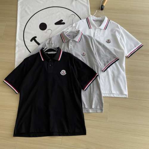 主图+细节图 Moncler 蒙口2025年新款三色翻领纯棉短袖T恤polo衫 高端版本！专柜定制面料透气舒适度高，细节无可挑剔，品牌元素设计理念，体现高品质。