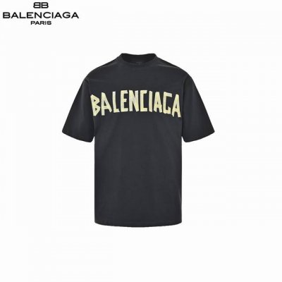 本地自取：170 balenciaga巴黎世家 胶带拼接大3M绣花短袖 采用32S/1*2精棉双纱平纹，260克；搭配32S/1*2精棉双纱1*1罗纹，320克