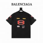 balenciga 巴黎世家 标志Logo图案圆领短袖T恤 采用纯棉柔软面料 对色定染面料 采用全部裁片印花磨破工艺 潮流感十足 定染纯棉面料 Os版型 三标齐