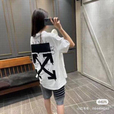 顶级版本上新 O24# -Off White 后背书写箭头印花经典短袖T恤 男女同款 明星同款- 美国设计师 Virgil Abloh 以年轻世代的流行文化为号
