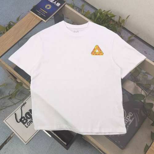 上新 款号：Bm002 高版本 2025新款palace三角形红外热成像图案Logo印花休闲情侣宽松短袖T恤，经典永远不会过时、人手必备款，260G纯棉精梳棉不