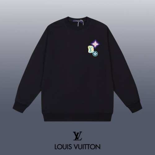 LOUIS VUITTON 路易威登 24SS 经典圆领卫衣 1:1对版定制面料420克大毛圈高克重百分百纯棉 双针车线跨缝工艺 配套同缸1x1紧密高克重螺纹