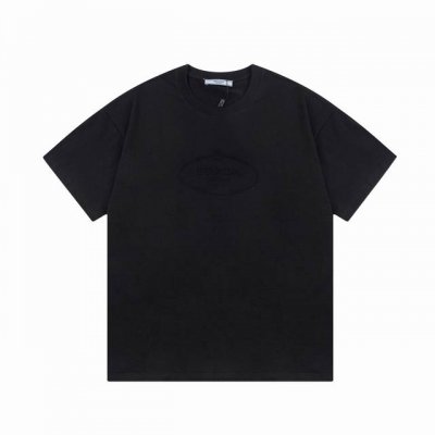 prada 普拉达 2025新款 皇冠项链 字母Logo 凹凸钢印 压花 男女同款 短袖T恤 定制270克100 双纱纯棉面料 定染32支双股螺纹 领标吊牌主唛