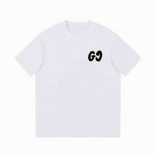 80 【顶级双纱32支】 顶级复刻 原版开模 gucci短袖T恤春夏新款 32支全棉双纱260克紧密纺 面料笔挺有型 Gucci古驰字母涂鸦印花白墨烫画工艺 后