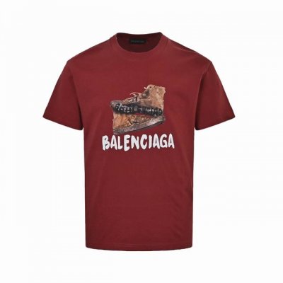 Balenciaga 巴黎世家 25Ss 做旧鞋子新花短袖 Logo标识精致升级，原版面料，官方同款 定制280克同缸染面料 手感非常舒服 春夏砖柜同步 时尚又
