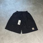 carhart卡哈特 实体品质格纹布绣标大口袋透气薄款宽松短裤情侣款 Color: 黑色 Size: M-Xl M 腰围92 臀围132 裤长53 Cm L 腰