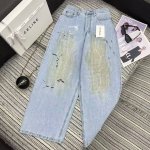 强烈推荐 25年早春夏系列 Acn*新款泼墨做旧牛仔阔腿裤 洗水颜色好看 Sml