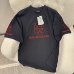 Balenciaga巴黎世家 Balenci*Ga 巴黎Balenci*Ga#新款 2025新款Lion Club字母Logo前后面 左右袖口精致刺绣短袖T恤