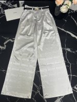 缪家25春夏新款Logo提花直筒高腰显瘦西裤 颜色:2色 码数:Smlxl