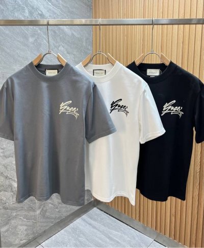 Gucci 古奇 2025春夏新品 三标齐全 圆领纯棉短袖T恤 好货不用过多介绍 看细节 专柜码数：M-Xxxl 175 140建议L