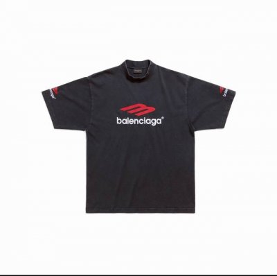 款号611 顶级复刻版本 balenciaga 巴黎世家新款大Logo 大M图标刺绣短袖T恤 前后面左右袖刺绣短袖T恤 .砖柜同步 第一时间正品开发研制 欢迎对