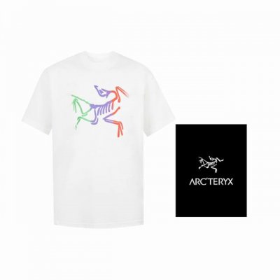 Ayc Teryx 始祖鸟] Fw短袖T恤 小鸟字母Logo彩绘渐变 高端32S双纱280克面料 重磅面料 定制拉架罗纹同缸同染 三标齐全 男女同款 颜色 黑色