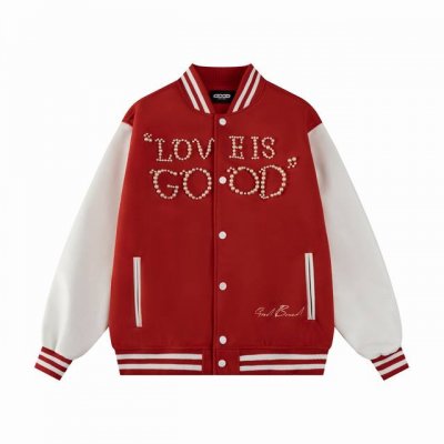 款号S32 Goodbrand 棒球服 采用重磅700克龙凤尼面料拼接荔枝纹袖皮 原版开模 泡珠工艺 还原五金配件！ M L Xl Xxl