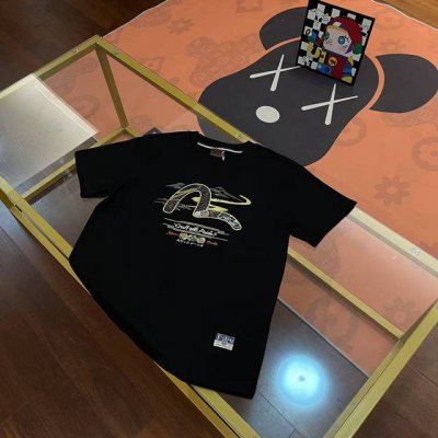 上新， Evisu福神2025新款男士海鸥提花织锦短袖 颜色：黑 尺码：S-Xxl S码 肩宽44 胸围96 衣长68 适合身材 -120斤 M码 肩宽46 胸