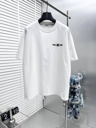P220 Celin*25Ss春夏新款印花Logo短袖 260克100%纯棉双纱汗布面料 同缸定染特种加粗32支双股1X1螺纹 双针车线跨缝工艺 原版主唛水洗吊