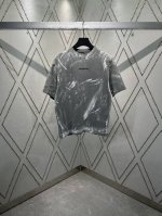 巴黎 25Ss春夏新款前后字母Logo刺绣水洗做旧油漆泼墨涂鸦泥染T恤 男女同款 码数：Xs.S.M.L