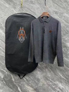 P170 Hermes 爱马仕Ss最新款男士休闲Polo翻领羊毛款毛衣。 质地细腻 柔软舒适 亲肤又保暖 不易变形，简约的高级感风格，胸口处的Logo非常工艺精