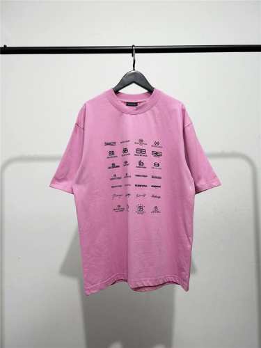 高版本 质量很好 巴黎世家 Balenciaga男女同款胸前背后经典品牌Logo印花 短袖T恤 此款尺码偏大 最小Xs穿到 斤左右 最大穿到200多斤 巴黎可乐