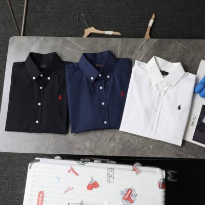 顶级复刻 高端定制 Ralph Lauren 拉夫劳伦 经典款小标小马刺绣短袖衬衫 款号: 2008 颜色: 黑色 白色 藏青色 顶级复刻版本 区别市场通货 购