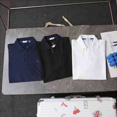 顶级复刻 高端定制 - Burberry 巴宝莉 新款刺绣战马翻领polo衫休闲短袖T恤 - 款号 6005 - 颜色 黑色 白色 宝蓝色 - 购入原版开模打造