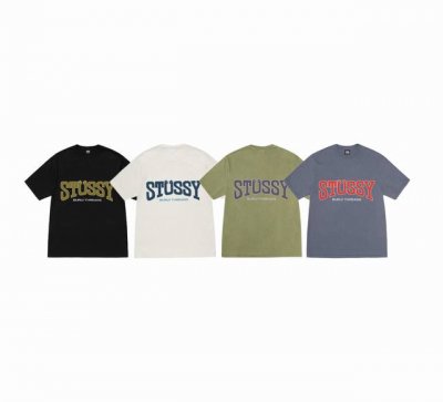 上新款号：S183 Stussy斯图西 Stussy Stussy Burly Threads Tee pigment Dyed 夏李系列英文字母图案舒适圆领短