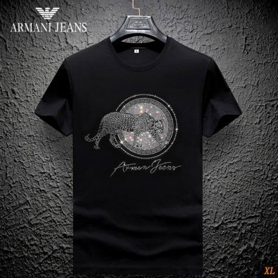 阿玛尼 Armani 独家实拍上新夏季高品质潮牌高品质重工烫钻短袖T恤冰丝冰丝短袖，本季主打，货源充足，放心主推，高端品质，经典设计，做工出色，经典百搭，上身效