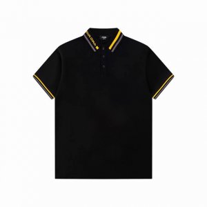 Fendi 芬迪 25Ss新款 字母条纹 提花领 Polo 颜色：黑 白 码数：S M L Xl Xxl