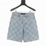 Louis Vuitton 路易威登 1V 25Ss 棋盘格提花牛仔短裤 轻奢主义 男女日常通勤穿搭必备单品 正确版本 欢迎对比 详细特征 定织定染竹节棋盘格图