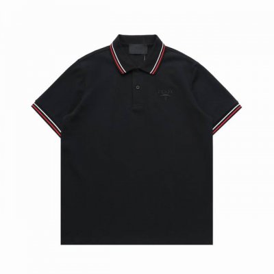 顶级复刻版本]品名: prada 普拉达 新款微标刺绣翻领polo衫短袖T恤 款号 65012 颜色 黑色 白色 尺码 M-Xxl 面料: 280G重磅珠地棉