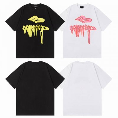 balenciaga 巴黎世家 25Ss 经典融化字母印花 短袖T恤男女同款 颜色 黑色 白色 尺码 Xs