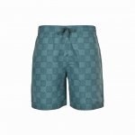 Louis Vuitton 路易威登 24Ss 棋盘格沙滩短裤 1V Fw 早秋新款 印花弹力休闲短裤 全新设计师风格 棋盘绿色相间效果图案 点缀品牌Logo印
