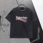 巴黎世家 新款洗水T恤.男士圆领经典Logo短袖T- Shirt 采用进口客供定制面料 高端的品质 尽显奢华。88671尺码：M-3Xl