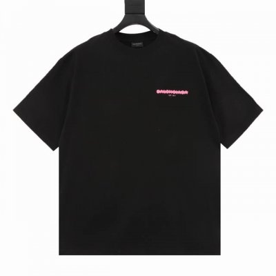 Balenciga 巴黎世家 字母封条掩盖印花短袖T恤 日本进口岛田印花机 独家订织订染布料采用280克面料 胸口及后背字母印花工艺细节无法挑剔， 极具档次感与
