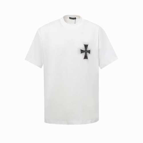 Chrome Hearts 面料：100%棉 Chrome Hearts*克罗心 采用300克双纱面料，1*1索罗娜罗纹， 进口数码白墨前后直喷叠加印花贴布绣工
