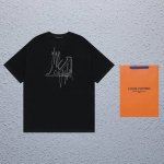顶级最高版本 Lv路易威登Louis Vuitton 驴家1V 经典线条图案圆领半袖T恤短袖 男女同款 情侣款 宽松版型 最高版本 原版面料 高版本 高品质 所