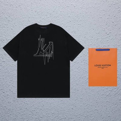 顶级最高版本 Lv路易威登Louis Vuitton 驴家1V 经典线条图案圆领半袖T恤短袖 男女同款 情侣款 宽松版型 最高版本 原版面料 高版本 高品质 所