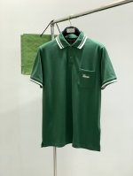 颜色：黑蓝，白，红，绿 ，Gucci 古驰，2025春夏最新款，专柜同步有售，原单狠货，时尚休闲翻领短袖T恤，上身很有特点！吸睛而有亮点，进口原版面料，顶级刺绣