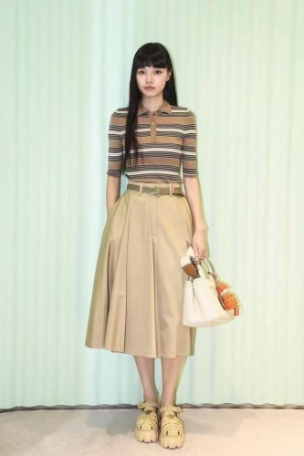 prad* 25Ss春夏新款 间色条纹针织Polo短袖上衣丨独家Yb开发！高版出品！学院风穿搭，百搭减龄又时髦！瑞士机16针工艺定染棉纱面料！定位刺绣字母，学院