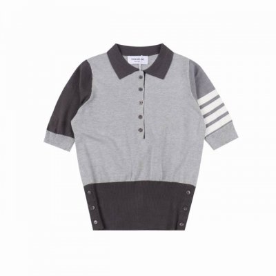 thom Browne Tb 拼色针织polo短袖T恤 原版定制面料 辅料 尺码 1 2 3