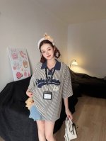 13D*Emarzo新款时尚百搭立体玩偶短袖上衣 春 藏青色 Sml