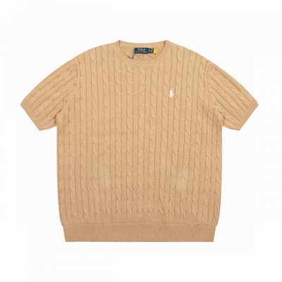男款 拉夫劳伦Ralph Lauren圆领纯色小马刺绣Logo针织短袖 手感软糯，舒适亲肤，通身绞花编织设计，工艺复杂，耗时费力，圆领的设计，修饰脖颈线条和脸型