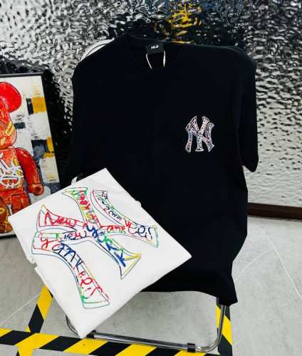 Mlb 带Nfc芯片识别高版本 高版本带芯片Mlb夏季新花印花休闲宽松情侣款 短袖T恤 1013 细节:版本一比一复刻 吊牌 领标 水洗 面料 采用40织双纱3